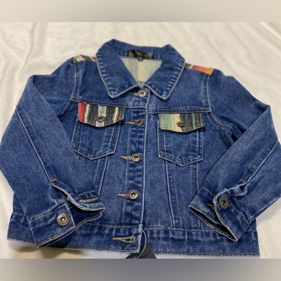 L&B Girl’s Jean Jacket with Serape NWT - Picture 1 of 12